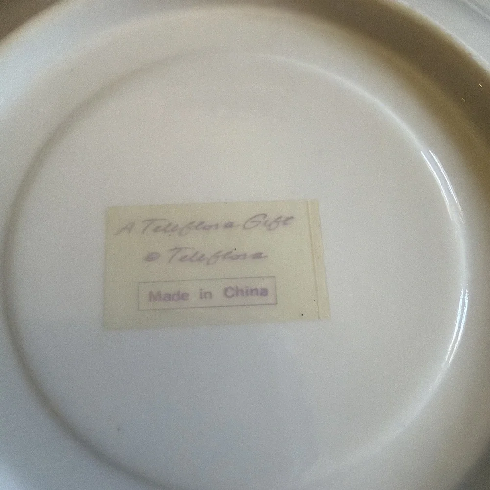 Vintage 1990's Teleflora Gift Tea Cup& Saucer- Floral Morning Glory Pink